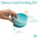 Bumkins Silicone First Feeding Set - Dark Blue