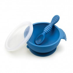 Bumkins Silicone First Feeding Set - Dark Blue