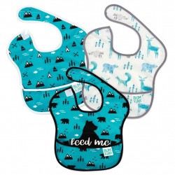 BUMKINS Super Bib 3 Pack: Feed Me Bear, Wildlife, & Outdoors