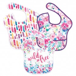 BUMKINS Super Bib 3 Pack: Wild & Free, Watercolor, & Brush Strokes