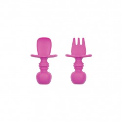 Bumkins Silicone Chewtensils - Fuchsia