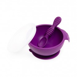 Bumkins Silicone First Feeding Set - Purple