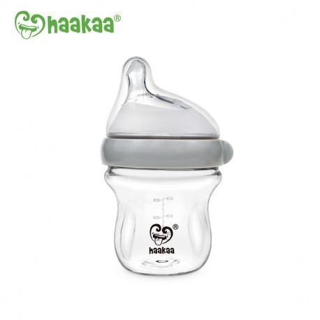 Haakaa Gen. 3 Glass Baby Bottle 90ml -Grey