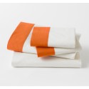DWELLSTUDIO QUEEN SHEET SET - MODERN BORDER IN TANGERINE