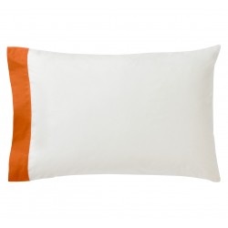 DWELLSTUDIO QUEEN SHEET SET - MODERN BORDER IN TANGERINE