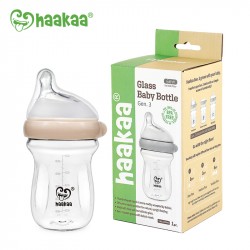 Haakaa Gen. 3 Glass Baby Bottle 160ml - Nude