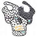 Bumkins Super Bib 3pcs - Black & White Print