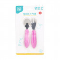 BUMKINS SPOON & FORK SET - FUCHSIA