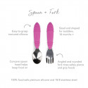 BUMKINS SPOON & FORK SET - FUCHSIA