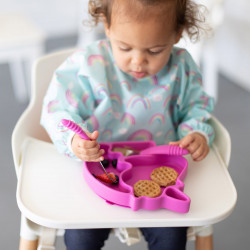 BUMKINS SPOON & FORK SET - FUCHSIA