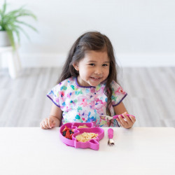 BUMKINS SPOON & FORK SET - FUCHSIA