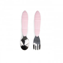 BUMKINS SPOON & FORK SET - PINK