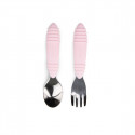 BUMKINS SPOON & FORK SET - PINK