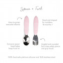 BUMKINS SPOON & FORK SET - PINK
