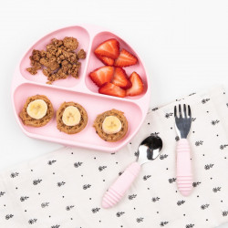 BUMKINS SPOON & FORK SET - PINK
