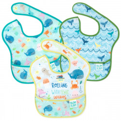 BUMKINS Super Bib 3pc Set - Rolling with the Waves
