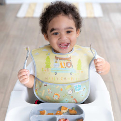 BUMKINS Super Bib 3pc Set - Happy