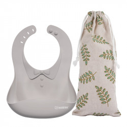 Haakaa SIlicone Bib - Suva Grey