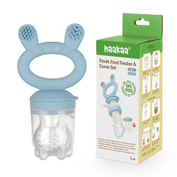 Haakaa Fresh Food Feeder and Cover Set - Sky Blue