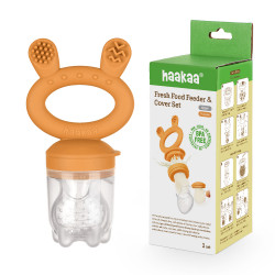 Haakaa Fresh Food Feeder and Cover Set - Pumpkin
