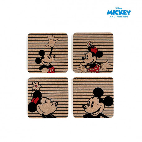 Zippies Simpli Disney Home Collection Mickey Cork Coasters - Set of 4pc