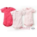 Mamaway Ribbed Short Sleeves Baby Bodysuit (3-Piece)