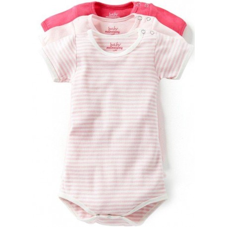 Mamaway Ribbed Short Sleeves Baby Bodysuit (3-Piece)