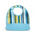 BUILT NY Baby Mess Mate Toddler Bib (2-pc set) - Baby Blue Stripe