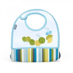 BUILT NY Baby Mess Mate Toddler Bib (2-pc set) - Baby Blue Stripe
