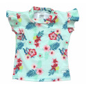 BANZ® GIRLS SHORT SLEEVE RASH TOP -Mint Pansy