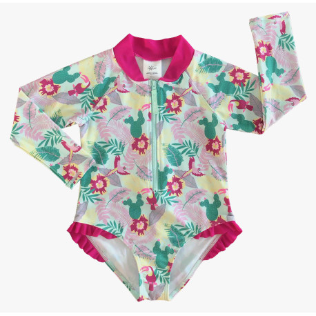 BANZ® Girls One-Piece Long-Sleeve Swimsuit - Tropicana