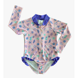 BANZ® Girls One-Piece Long-Sleeve Swimsuit - Sea Life