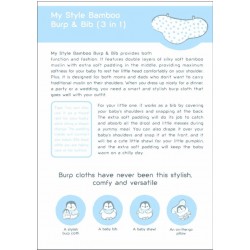 iFlin My Style Bamboo Bib & Burp Cloth (2pcs) - Blue