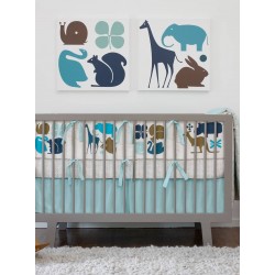 DwellStudio Crib Set - Gio Aqua