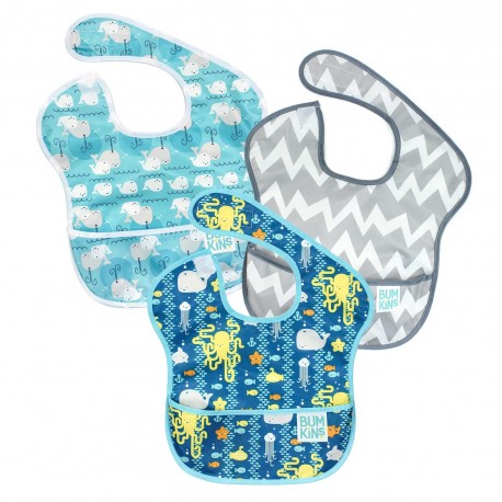 Bumkins Super Bib 3pc Set - Sea