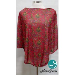 Next9 Nursing Poncho - Red & Yellow Floral