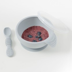 Bumkins Silicone First Feeding Set - Grey