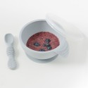 Bumkins Silicone First Feeding Set - Grey