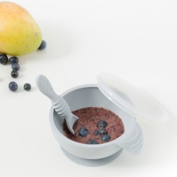 Bumkins Silicone First Feeding Set - Grey