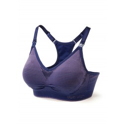 Mamaway Full Function Antibacterial Sports Breastfeeding Bra - Black/Purple