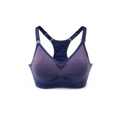 Mamaway Full Function Antibacterial Sports Breastfeeding Bra - Black/Purple