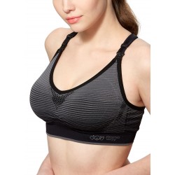 Mamaway Full Function Antibacterial Sports Breastfeeding Bra - Black/Grey
